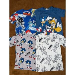 Bundle of 4 Sonic the Hedgehog T-Shirts Boys Size 8-10 | H&M Gamer Graphic Tees
